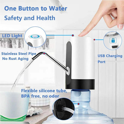 Portable water dispenser with USB charging